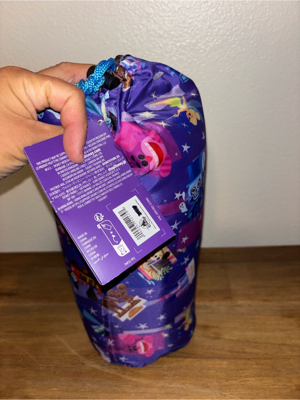 Disney Purple Character Print Drawstring Pouch with Blue Cord - Picture 5 of 5